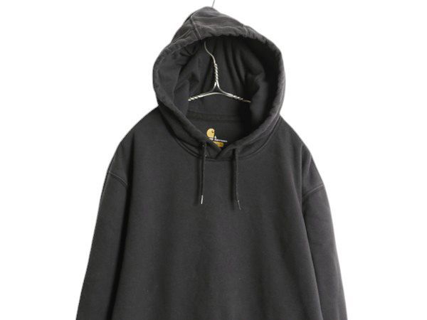 US企画 カーハート スウェット フード パーカー メンズ L / CARHARTT Rain Defender ヘビーウェイト トレーナー プルオーバー 撥水加工 黒 お得なクーポン配布中!】 US企画 カーハート スウェット フード