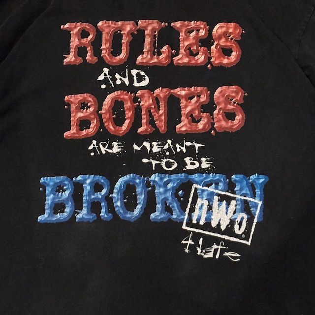 90s vintage T AMERICA New World Order Rules and Bones Broken ヴィンテージ プロレス ヴィンテージ Tシャツ