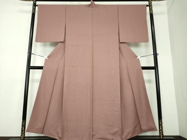 平和屋着物 上質な色無地 草花地紋 銀煤竹色 正絹 DAAX4962ps