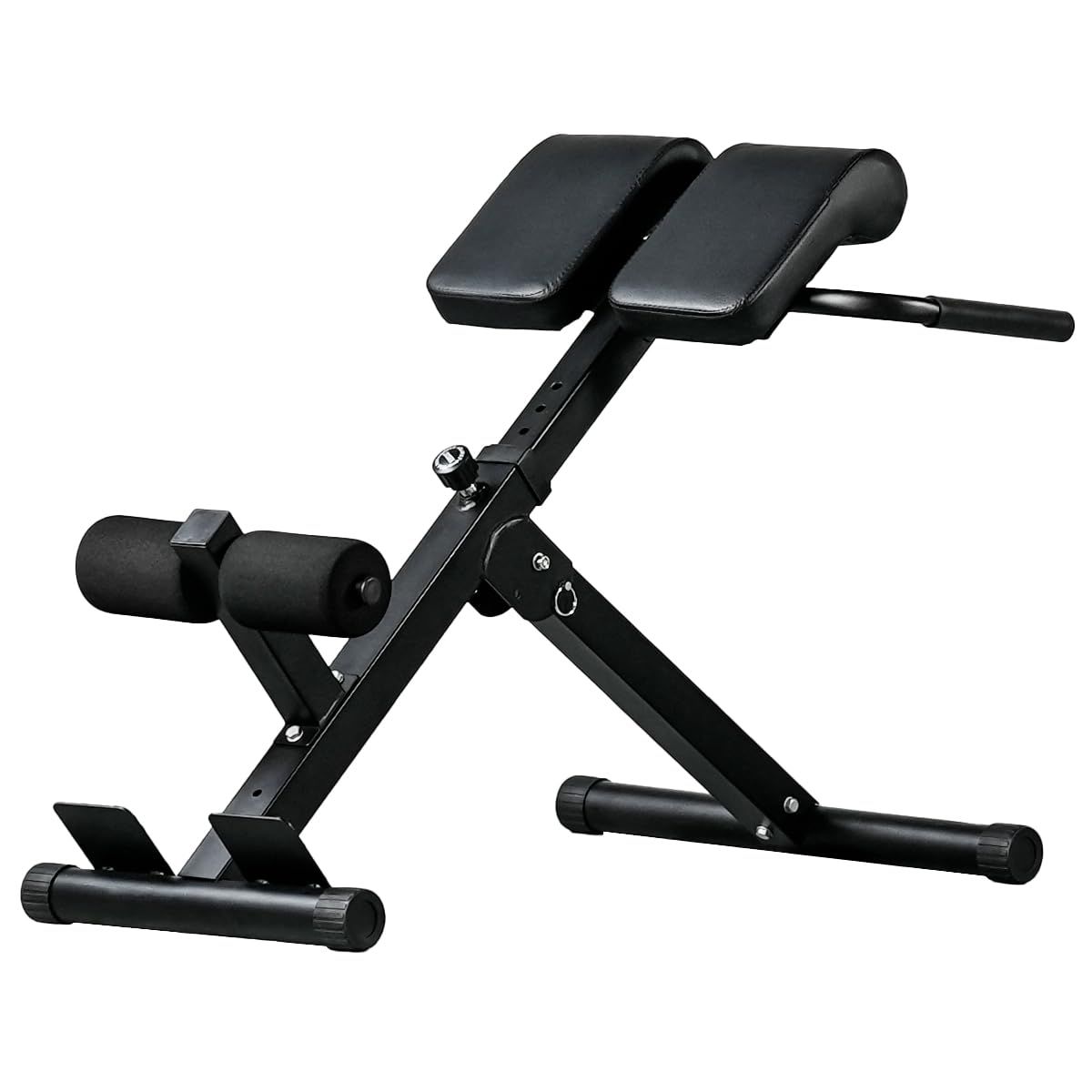 リーディングエッジ バックエクステンションベンチ 折り畳み式 耐荷重110kg 角度調整機能 背筋 側腹筋 腹筋 トレーニング用 LE-HRC ブラック