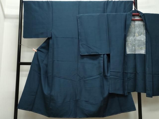 平和屋着物●男性 紬 アンサンブル 褐返色 正絹 CAAR8229vf