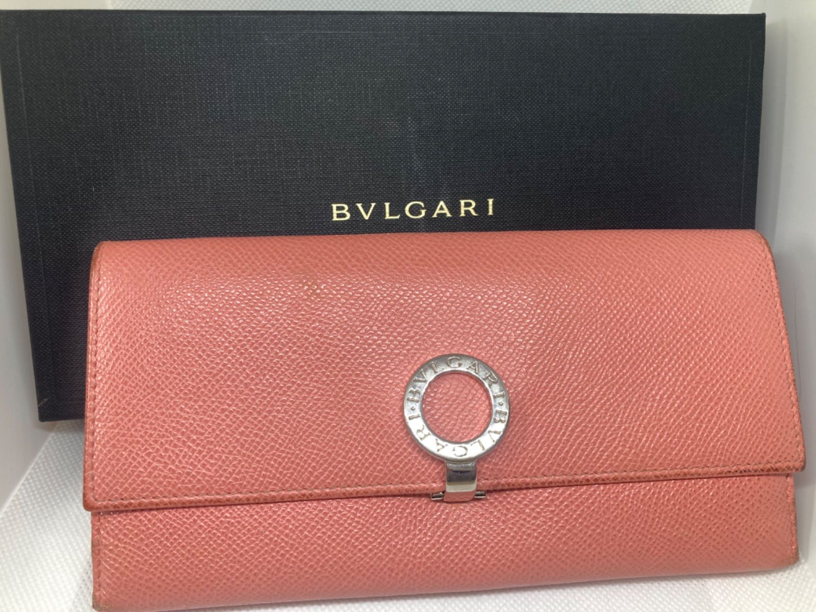 人気の福袋 古典 新品、未使用 BVLGARI ピンク レザー 長財布