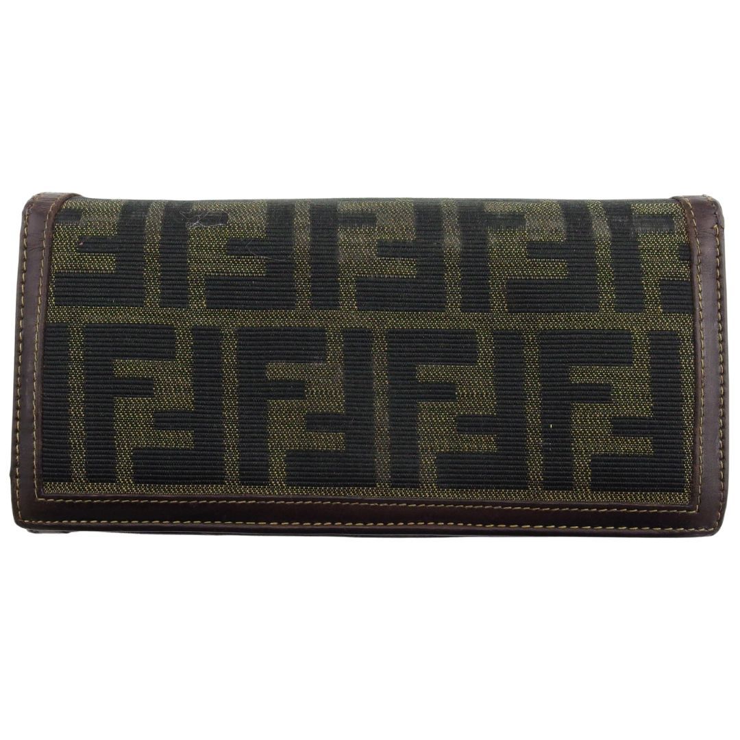 フェンディ FENDI 長財布 ズッカ ブラック ベージュ ブラウン
