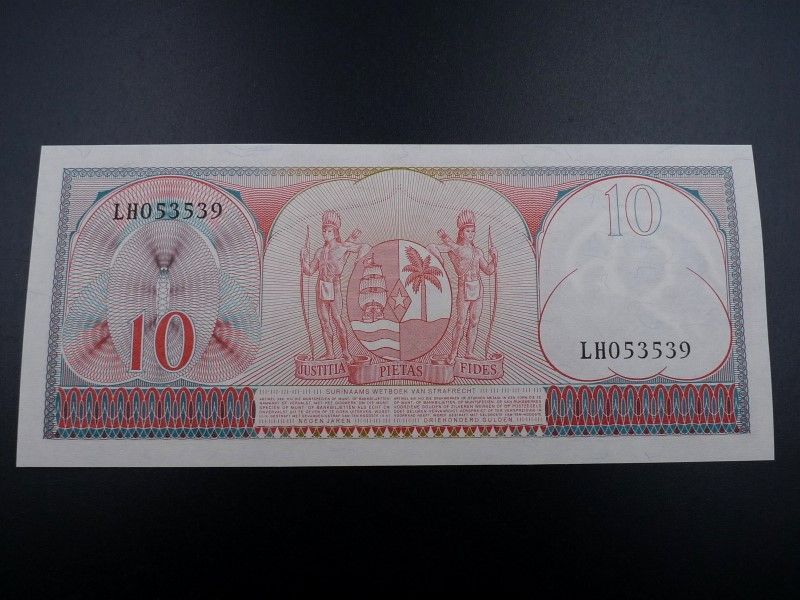 未使用 旧紙幣 南アメリカ スリナム 1963年 10ギルダー - メルカリ