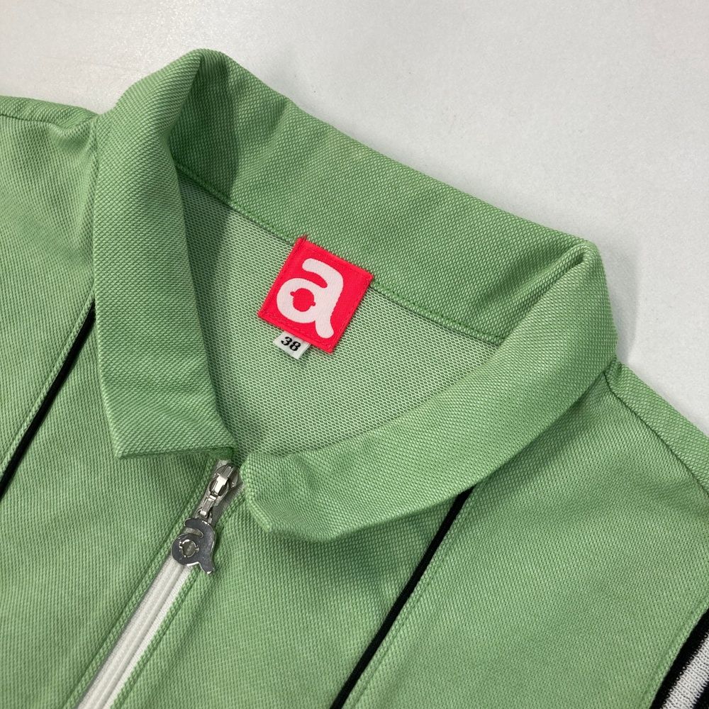 サイズ：38 ARCHIVIO アルチビオ ノースリーブポロシャツ グリーン系