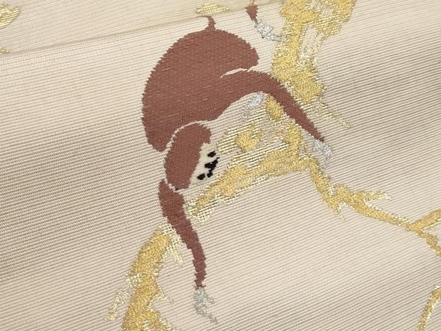 平和屋本店■極上　アンティーク　大正ロマン　九寸名古屋帯　唐織　テナガザル　金銀糸　逸品　CYAA3607s5 平和屋本店□極上 アンティーク 大正ロマン 九寸名古屋帯 唐織