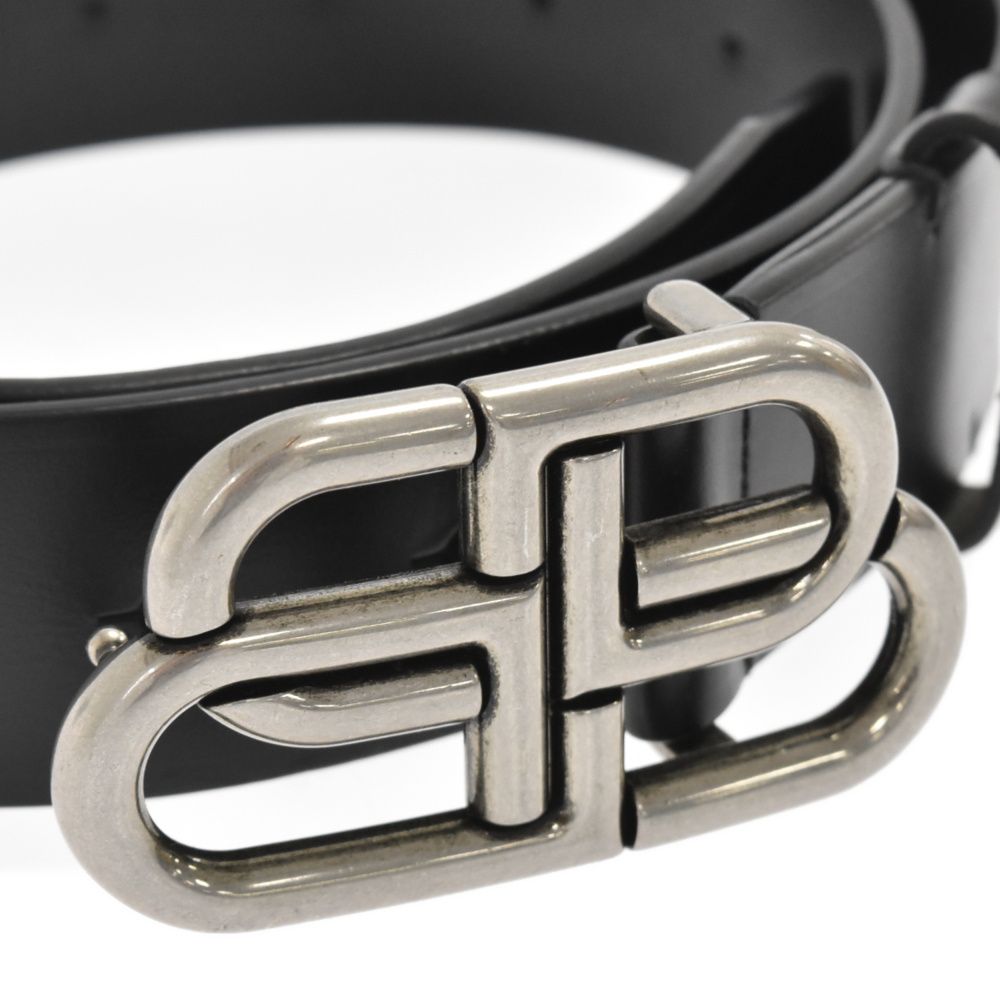 BALENCIAGA (バレンシアガ) BB LOGO ロゴバックル レザー ベルト