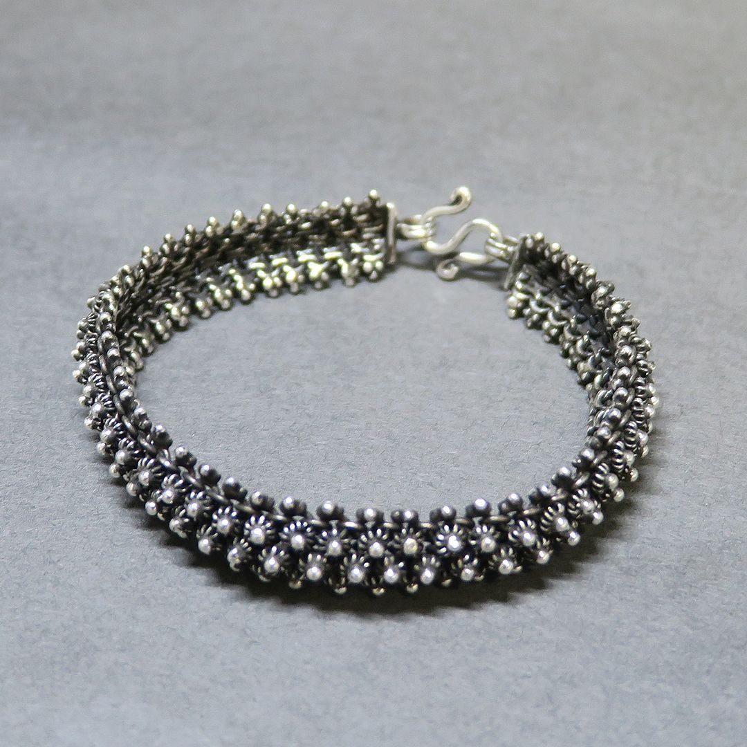 シルバー SV925 ヴィンテージ調 チェーン ブレスレット 24g -buys