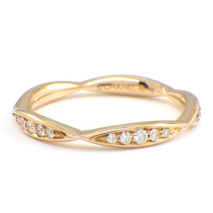 シャネル CHANEL リング カメリア フルエタニティ J10801 ダイヤモンド 計0.22ct K18PG 9.5号 50