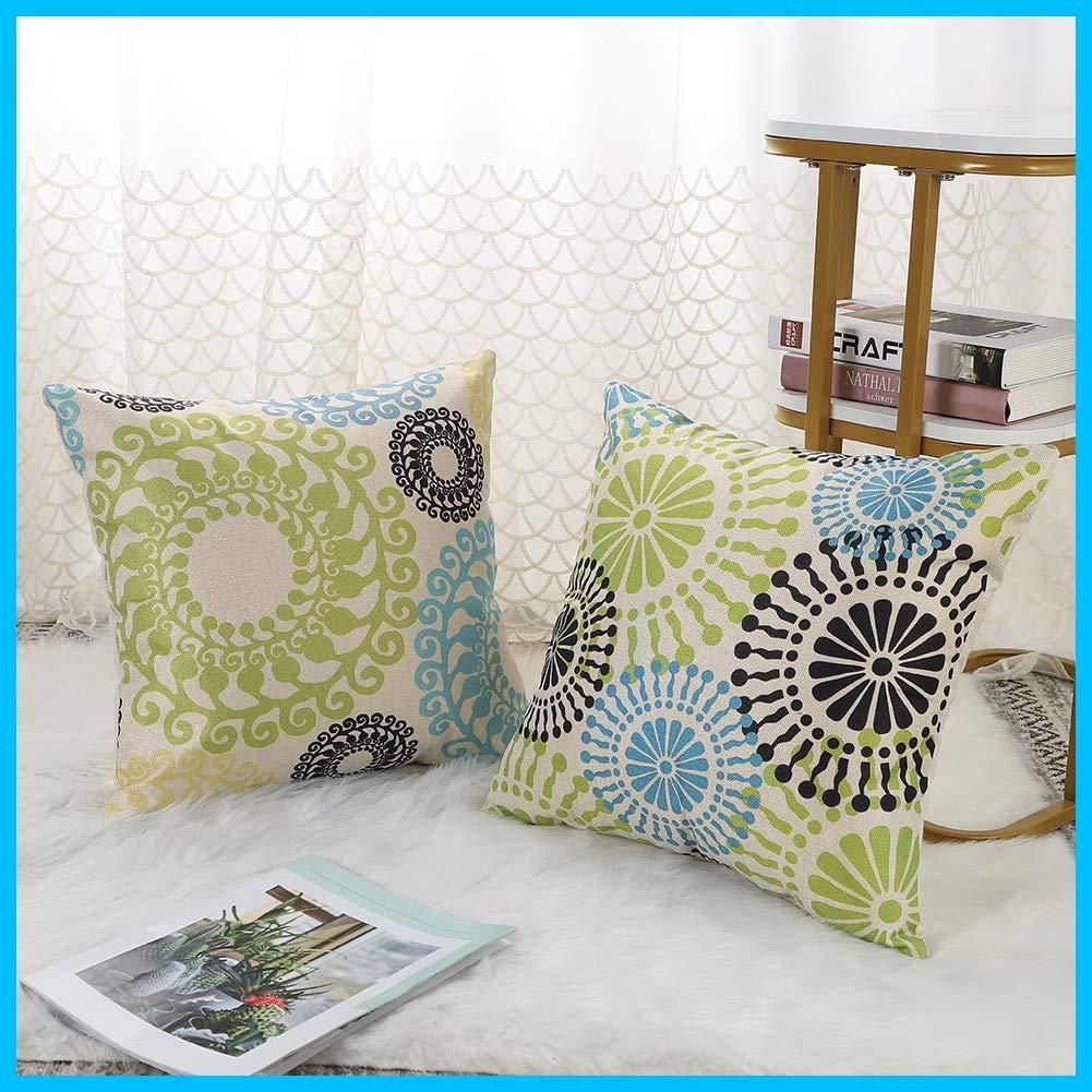 正直うれしいお手頃価格。 北欧 2枚セット 60x60cm おしゃれ 柄 クッションカバー 亜麻 リネン ソファー用クッションカバー OTOSTAR ソファ背当て 装飾枕カバー 座布団カバー