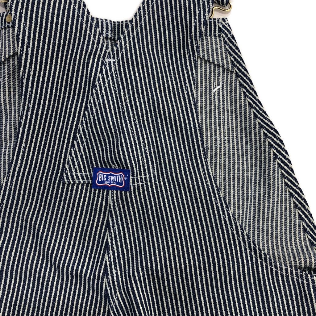 BIG SMITH ビッグスミス ヒッコリーストライプ ビブオーバーオール ブルー メンズ W 32 L 古着 V 6405 その他 メンズ