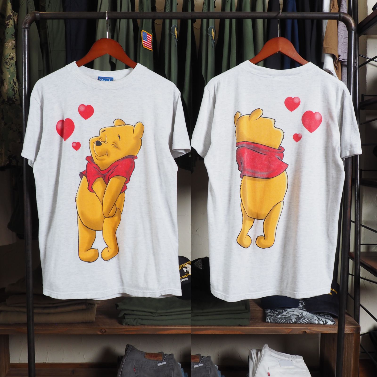 90s ディズニーヴィンテージTシャツ プーさん シングルステッチ