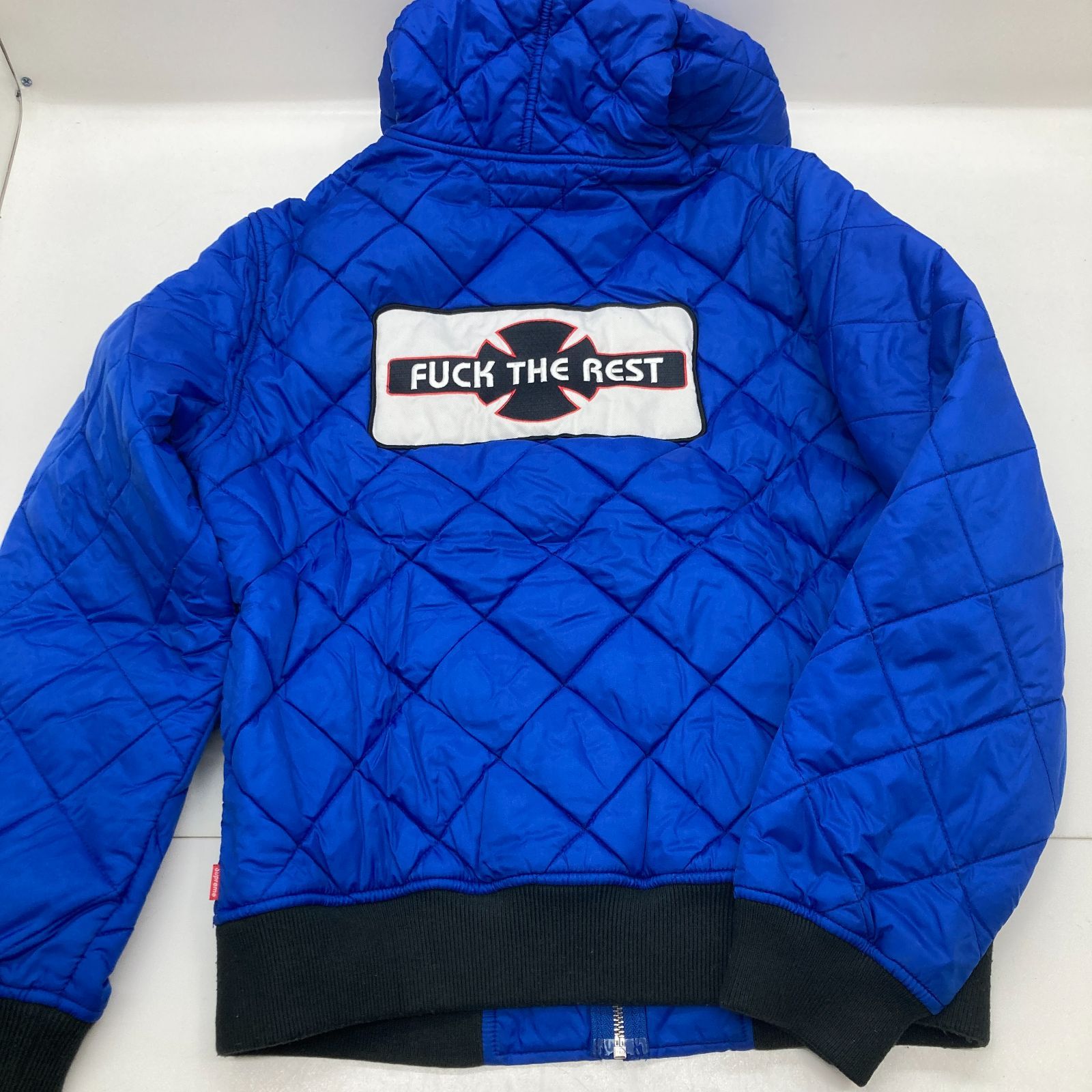 06m1056 Supreme × Independent Quilted Nylon Jacket Sサイズ シュプリーム キルティング  ナイロンジャケット 青 ブルー 中古品