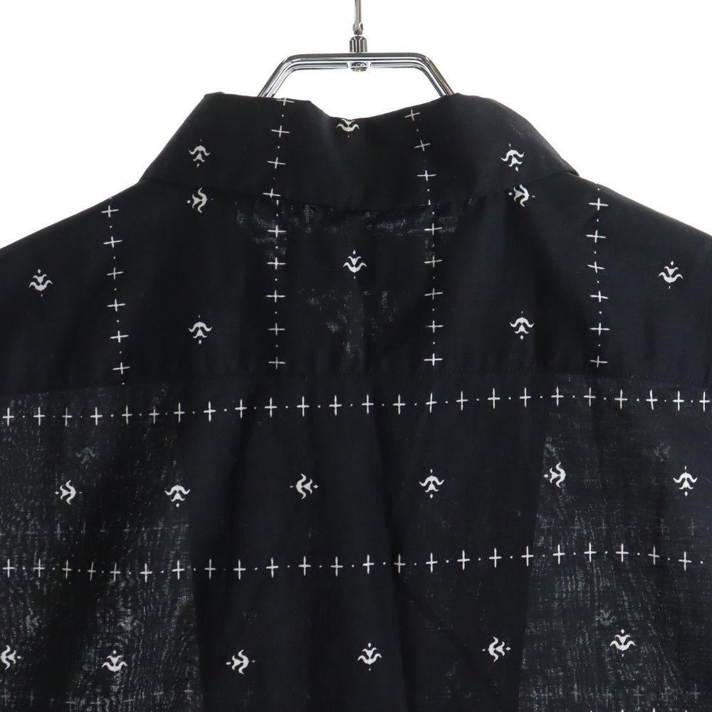 SAINT LAURENT PARIS サンローランパリ 19SS 総柄デザインノースリーブシャツ 袖カットオフ ブラック 552843 Y085U KIN-KAAI_COM