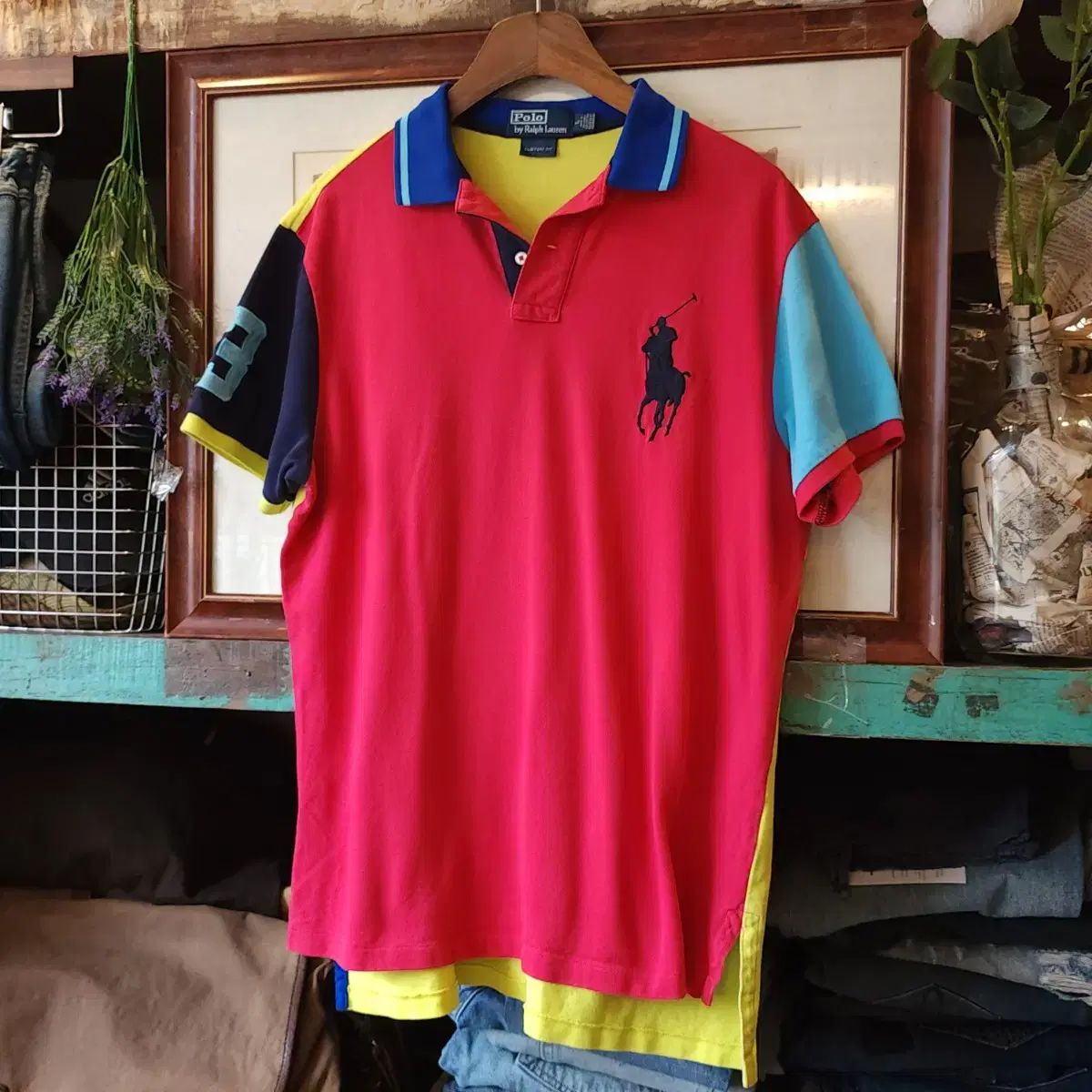 00 ザ・イヤーズ ポロ Ralph Lauren(ラルフローレン) カラーブロック ビックポニー 半袖 ポロTシャツ Tシャツ L