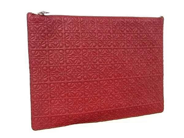 □新品□未使用□ LOEWE ロエベ リピートアナグラム レザー クラッチ