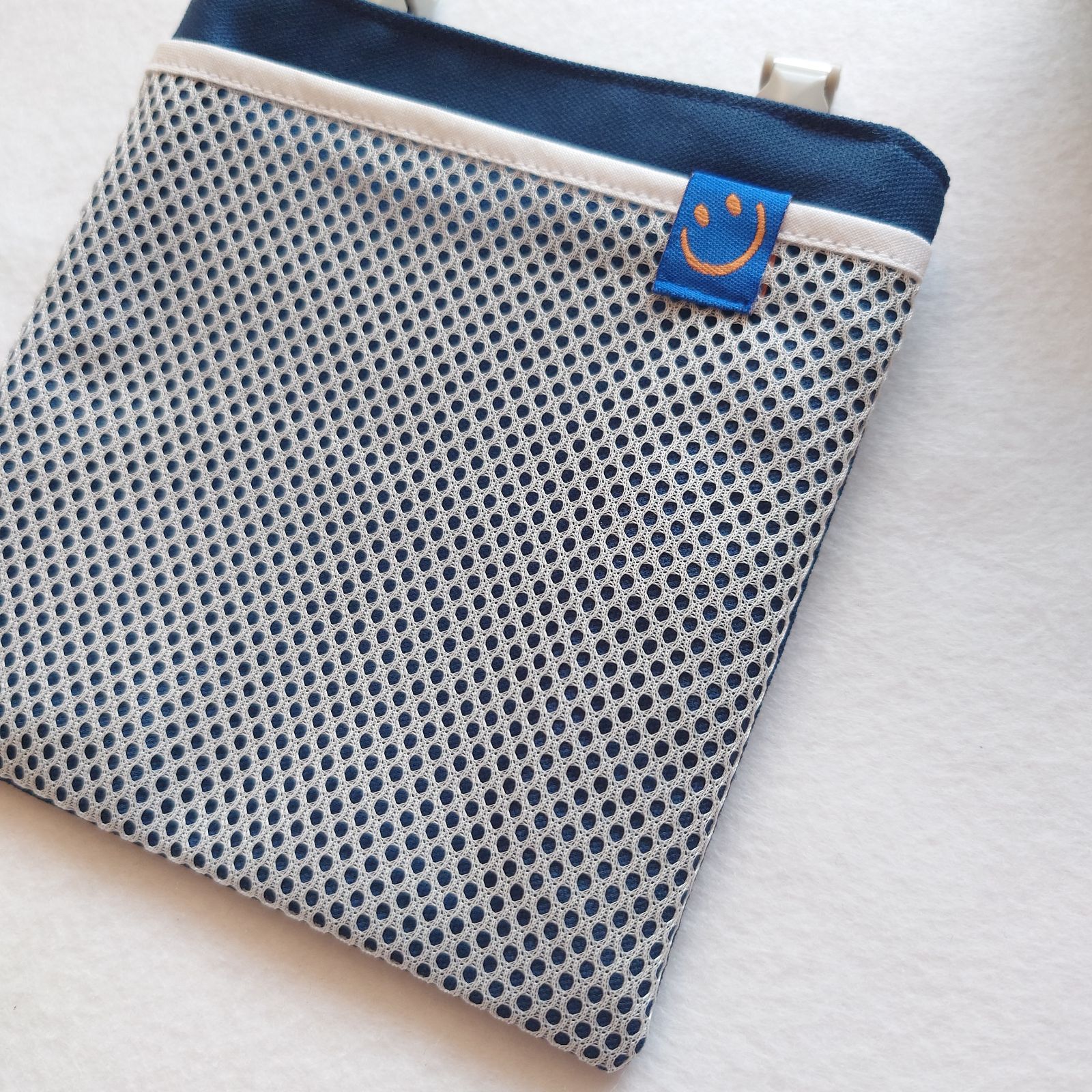 移動ポケット 撥水×メッシュ｜ネイビー×選べるタグ｜ふたなし