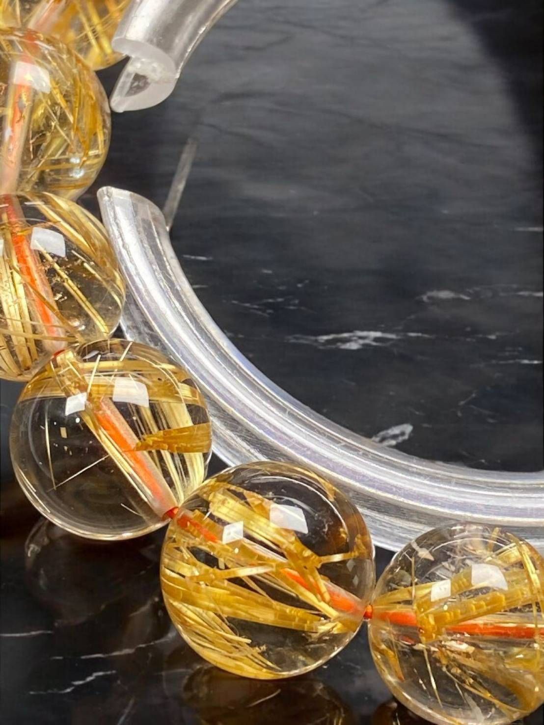 ura7j19]式神入りタイチンルチル最強の金運・幸運・守護石14㍉超極品位