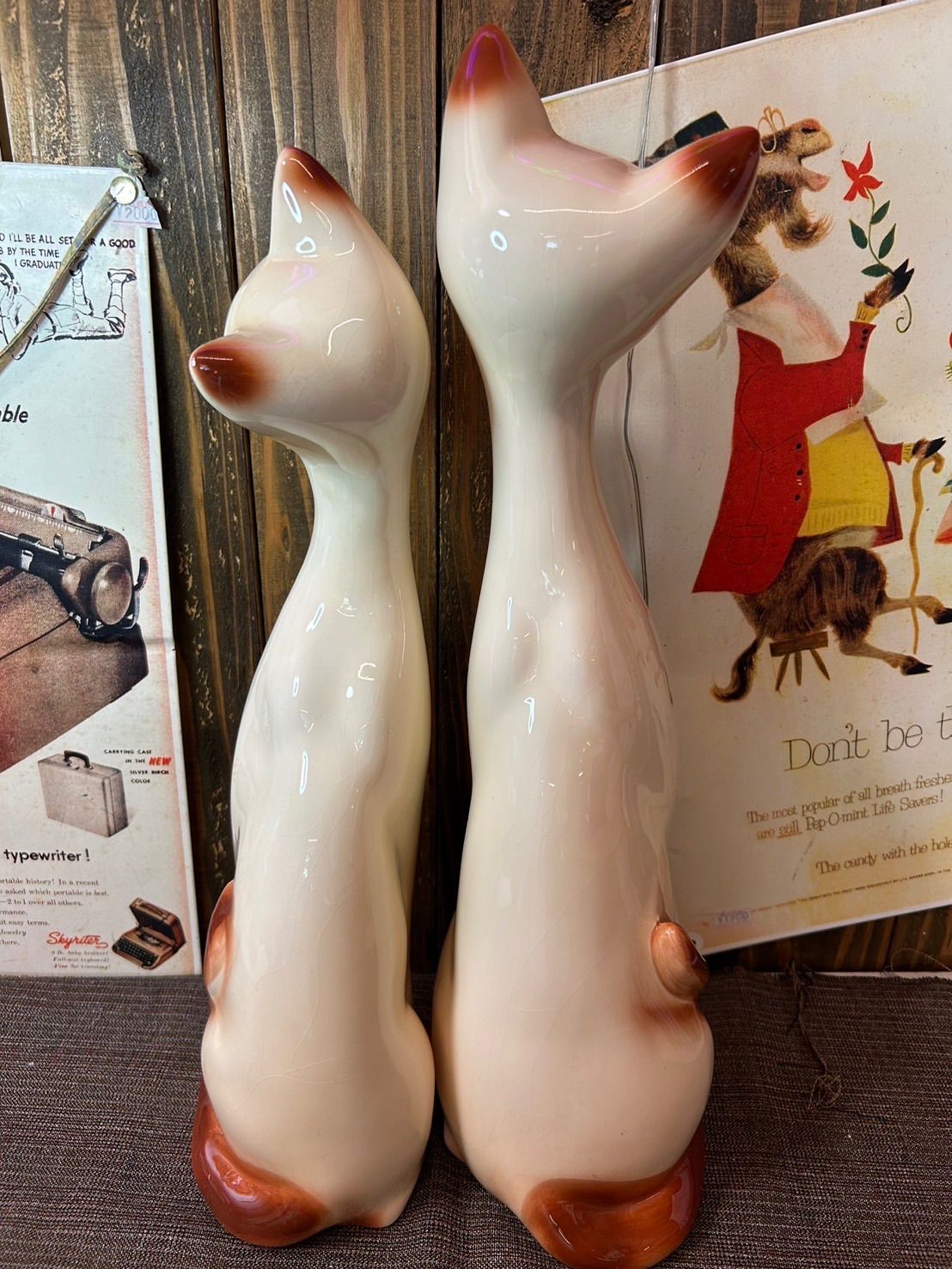レア♡アンティーク♡シャム猫♡置物♡骨董品♡昭和レトロ♡インテリア♡陶器品♡ Amazon.co.jp: 陶器製 シャム猫 ペア 昭和レトロ 置物 オブジェ
