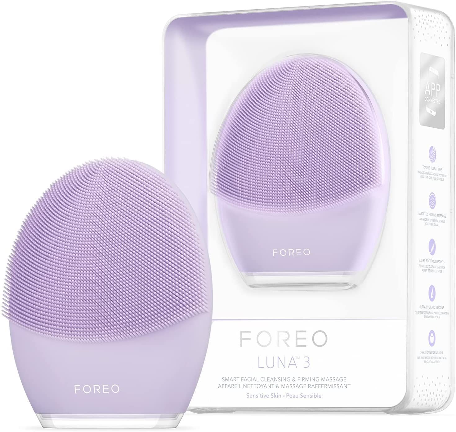 FOREO LUNA 3 for センシティブスキン スマートクレンジングデバイス 電動洗顔ブラシ シリコーン製 エイジングケア※ [ラベンダー] [1個 (x 1)]