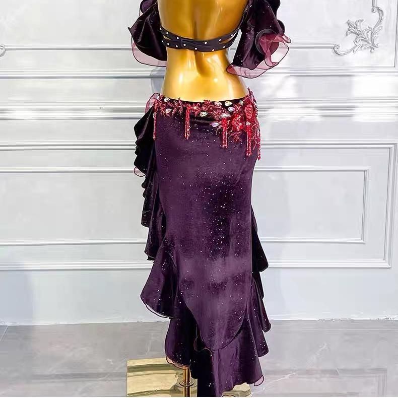 【本物保障】 ベリーダンス オリエンタル衣装 ブラ スカート オリエンタル オーダーメイド マゼンタ