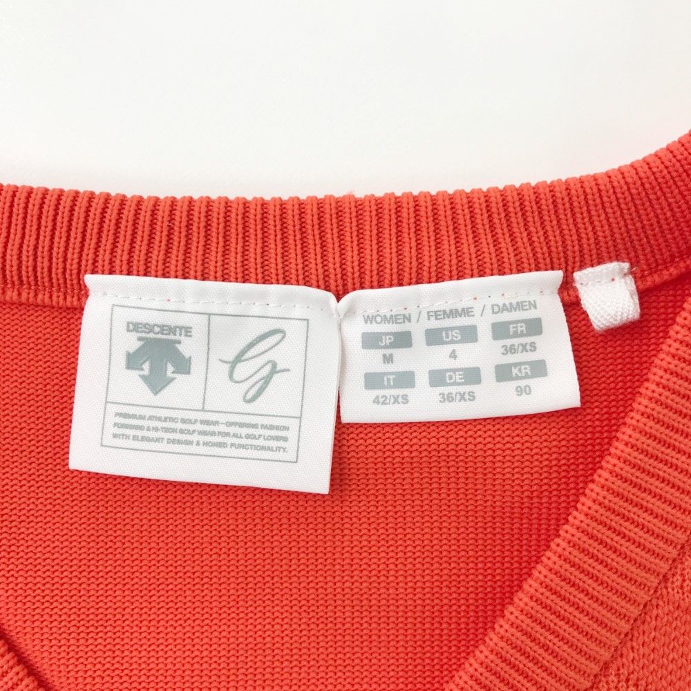 DESCENTE デサントゴルフ　ベスト オレンジ DESCENTE - 新品 デサントゴルフ ジャガード ニットベスト
