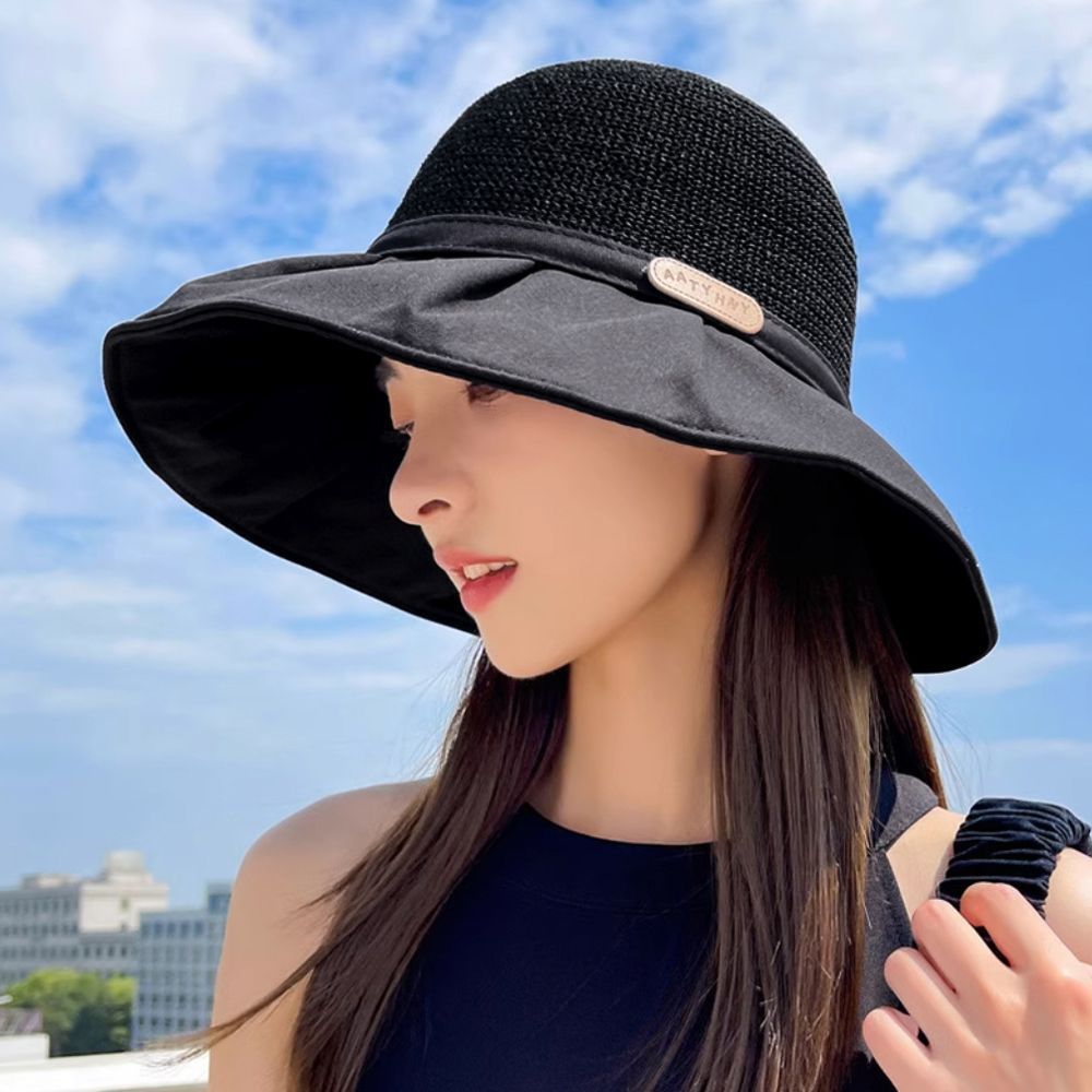 ひろと サンバイザー アウトドア 韓国 つば広 ハット レディース 薄手