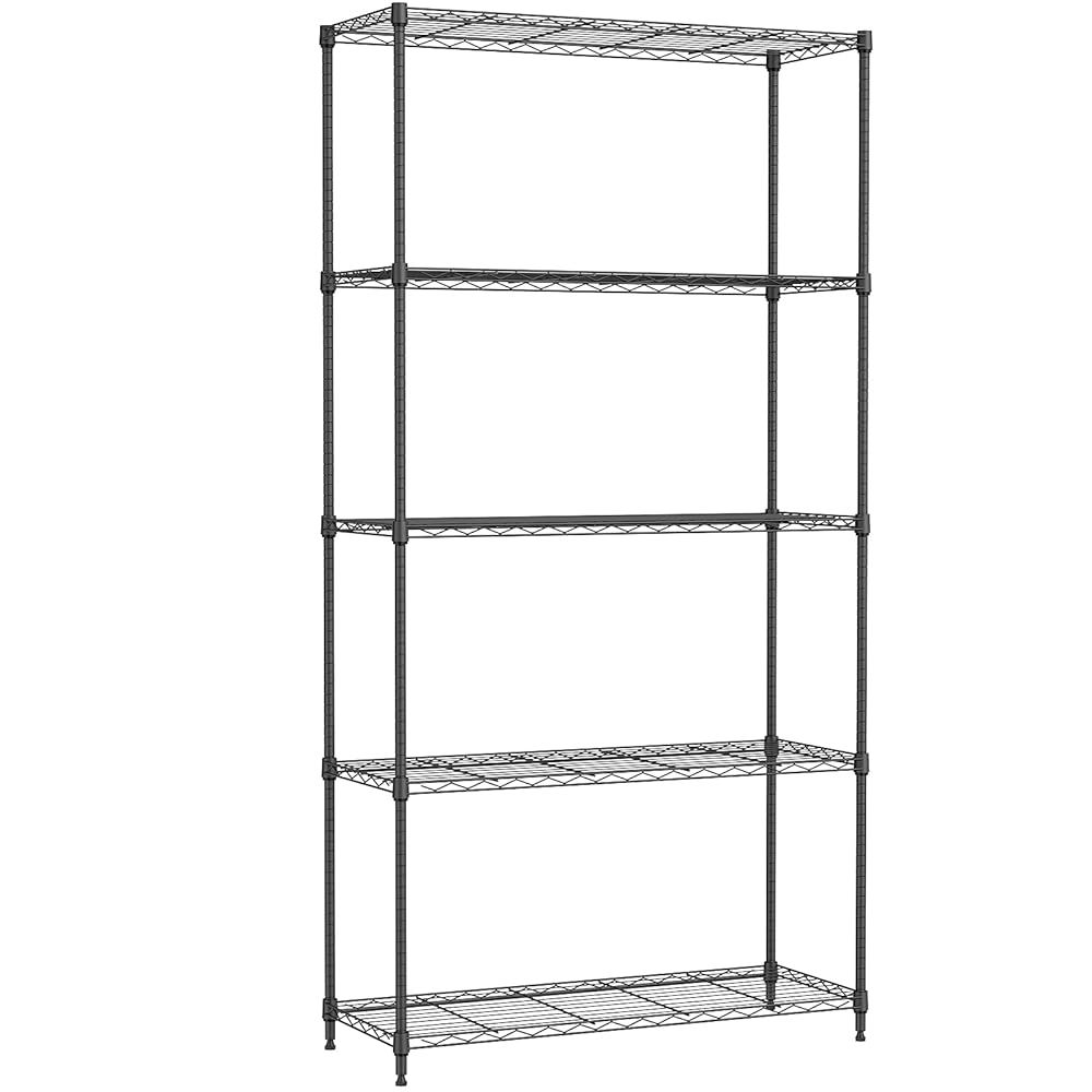 訳あり 外箱段ボールにキズ 汚れアリ 中身は です IZEUK スチールラック 5段 防錆加工 幅90×奥行35×高さ174cm アジャスター