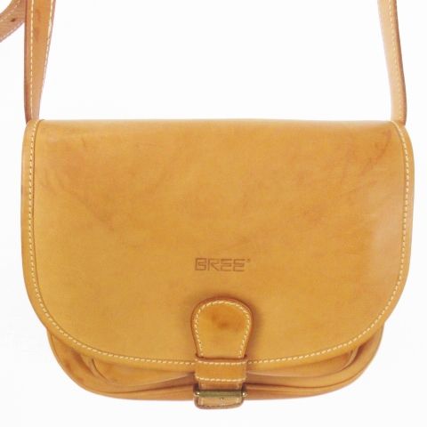 ブリー BREE ショルダーバッグ レザー 革 ベルト 型押しロゴ 茶