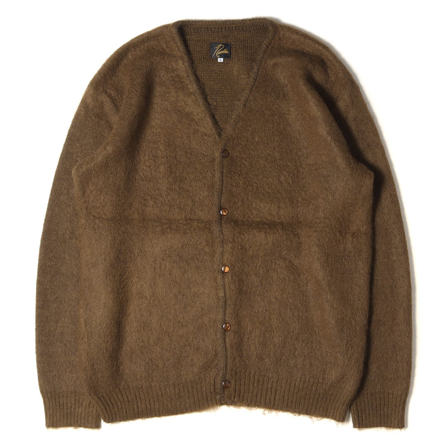 美品 NEEDLES ニードルズ カーディガン モヘア ナイロン ウール ニットカーディガン MOHAIR CARDIGAN SOLID JO259  21AW ブラウン L トップス 長袖 日本製 カジュアル ブランド - メルカリ