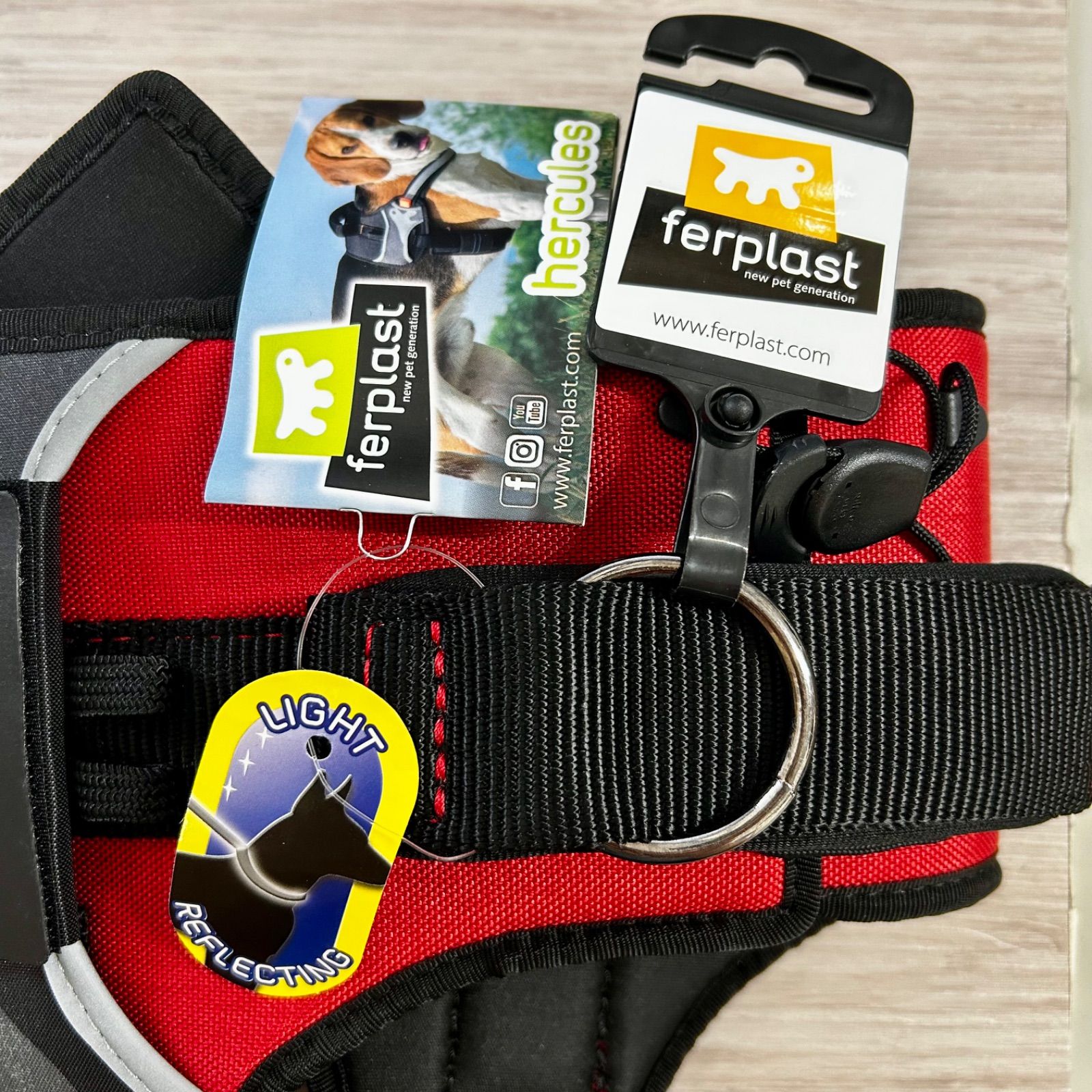 ferplast ファープラスト ヘラクレス ハーネス Lサイズ レッド 適応体重40kgまで