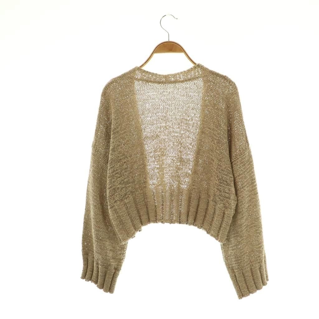 conte コンテ　テープヤーン ベージュ長袖ニットカーディガン conte コンテ テープヤーン ベージュ長袖ニットカーディガン