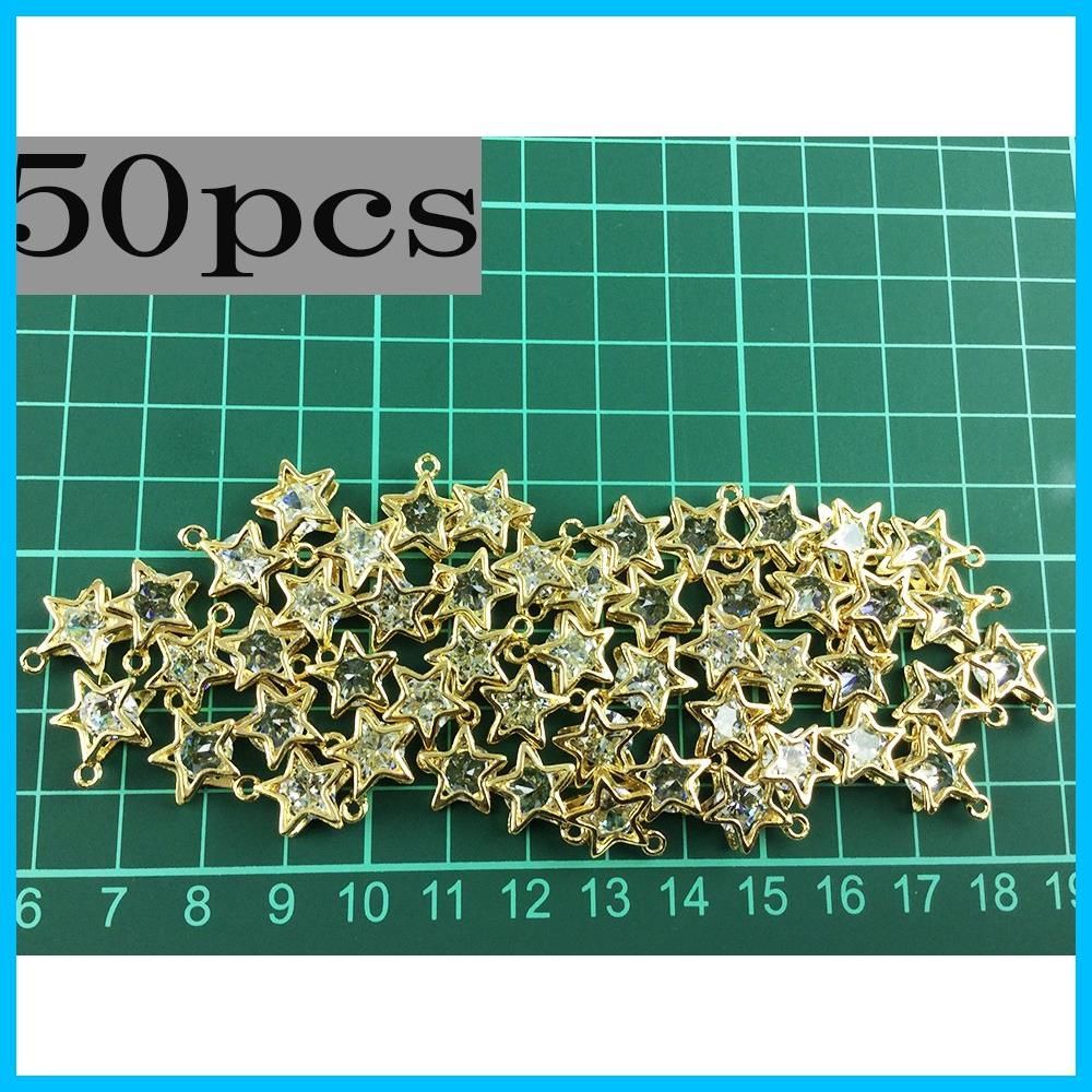 ノーブランド品 チャーム 50個 スター アクセサリーパーツ 星