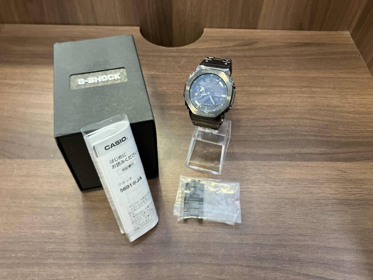 CASIO G‐SHOCK カシオ ジーショック GM-B2100 BD-1AJF 腕時計 箱 説明書 コマ付属 ブラック ステンレススチール プロテクション