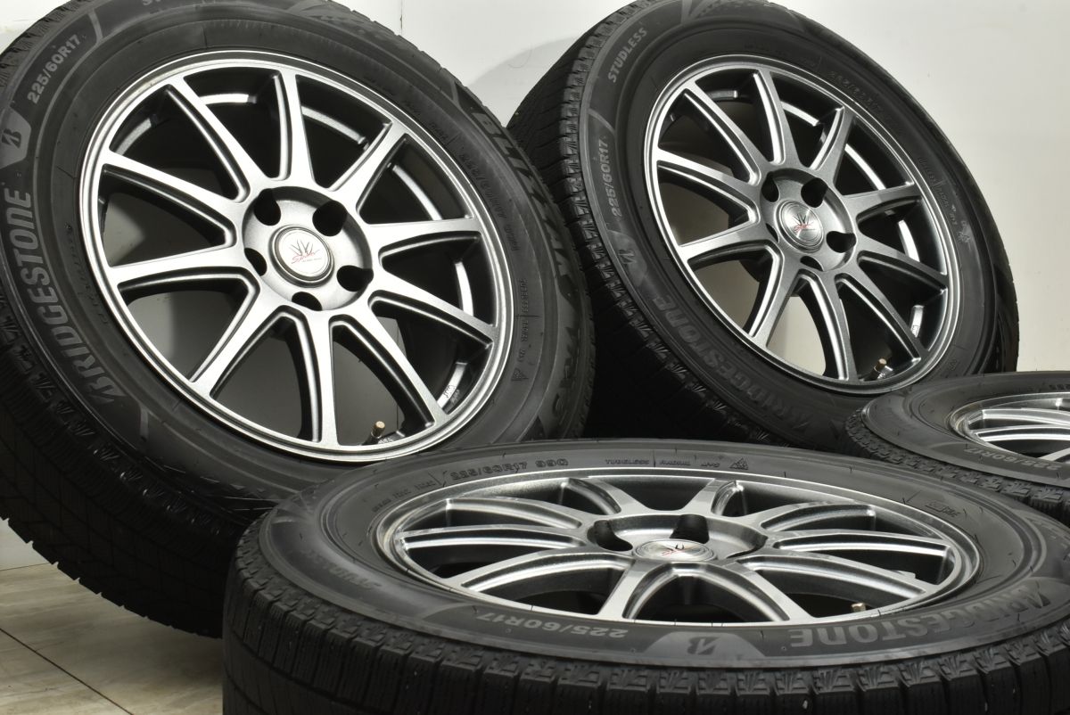 良好品 ロクサーニスポーツ 17in 7J 38 PCD114.3 ブリヂストン ブリザック VRX3 225 60R17 アルファード カローラクロス デリカD 5