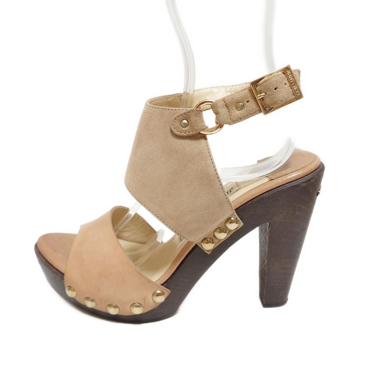 【良品】JIMMY CHOO ジミーチュウ ヒール サイズ35 ベージュ JIMMY CHOO(ジミーチュウ) サンダル 35 1/2 レディース