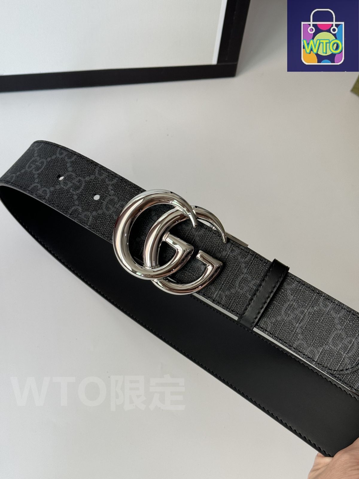 今日WTO】Gucci グッチ ダブル G レトロ回転バックル ベルト-1