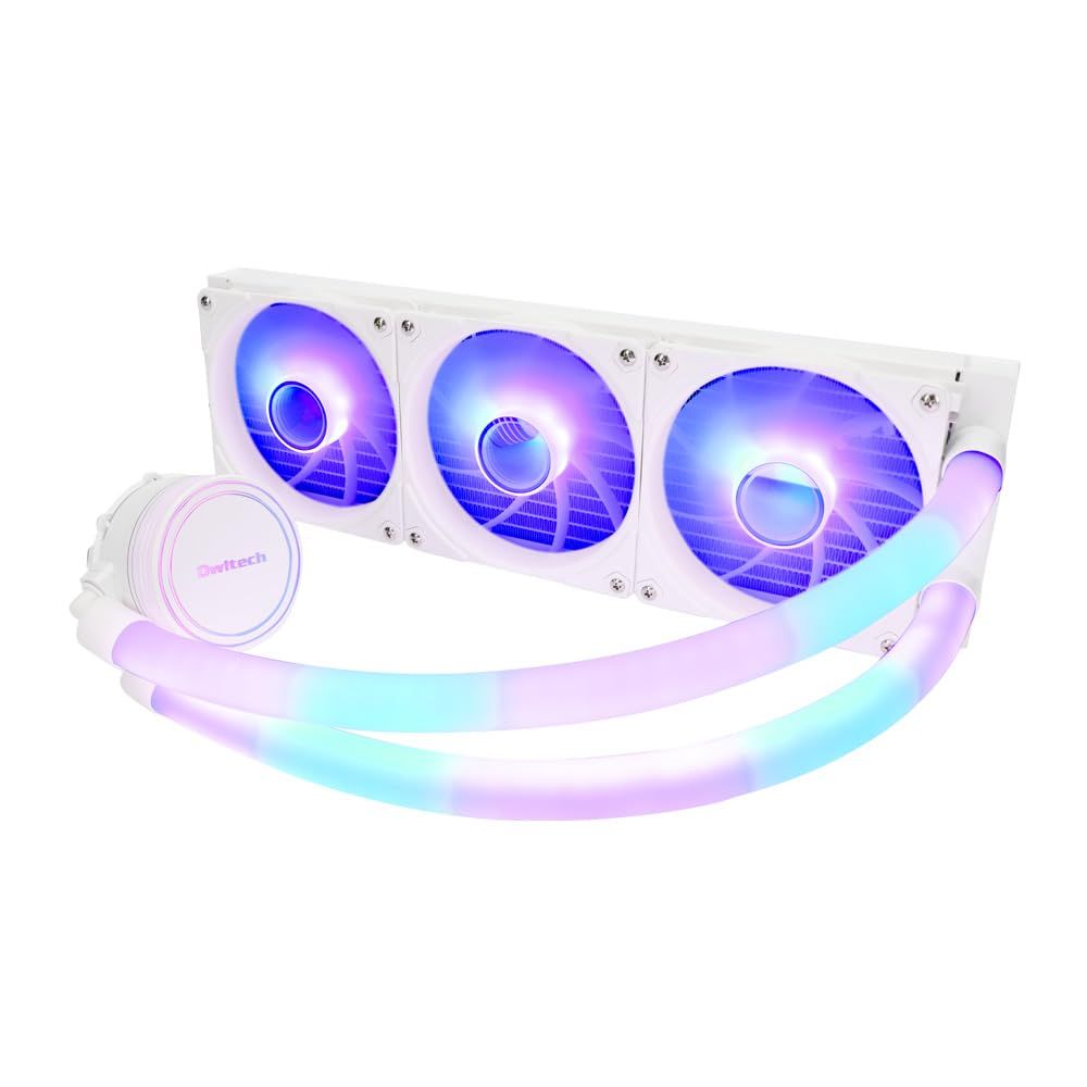 オウルテック 水冷CPUクーラー ARGB LED内蔵ヘッド＆チューブ 120mm×3基 ホワイト OWL-LCS360ARGB-WH