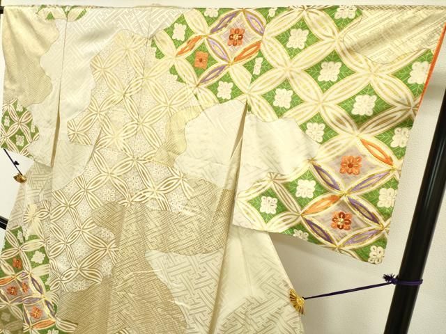 平和屋着物▽訪問着 駒刺繍 七宝花文 金彩 正絹 逸品 DAAU9272fe