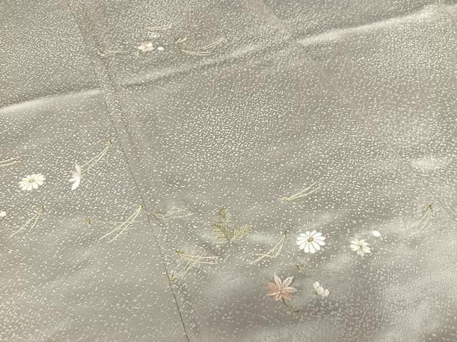 平和屋着物○極上 訪問着 総刺繍 吹き寄せ花文 金糸 正絹 逸品