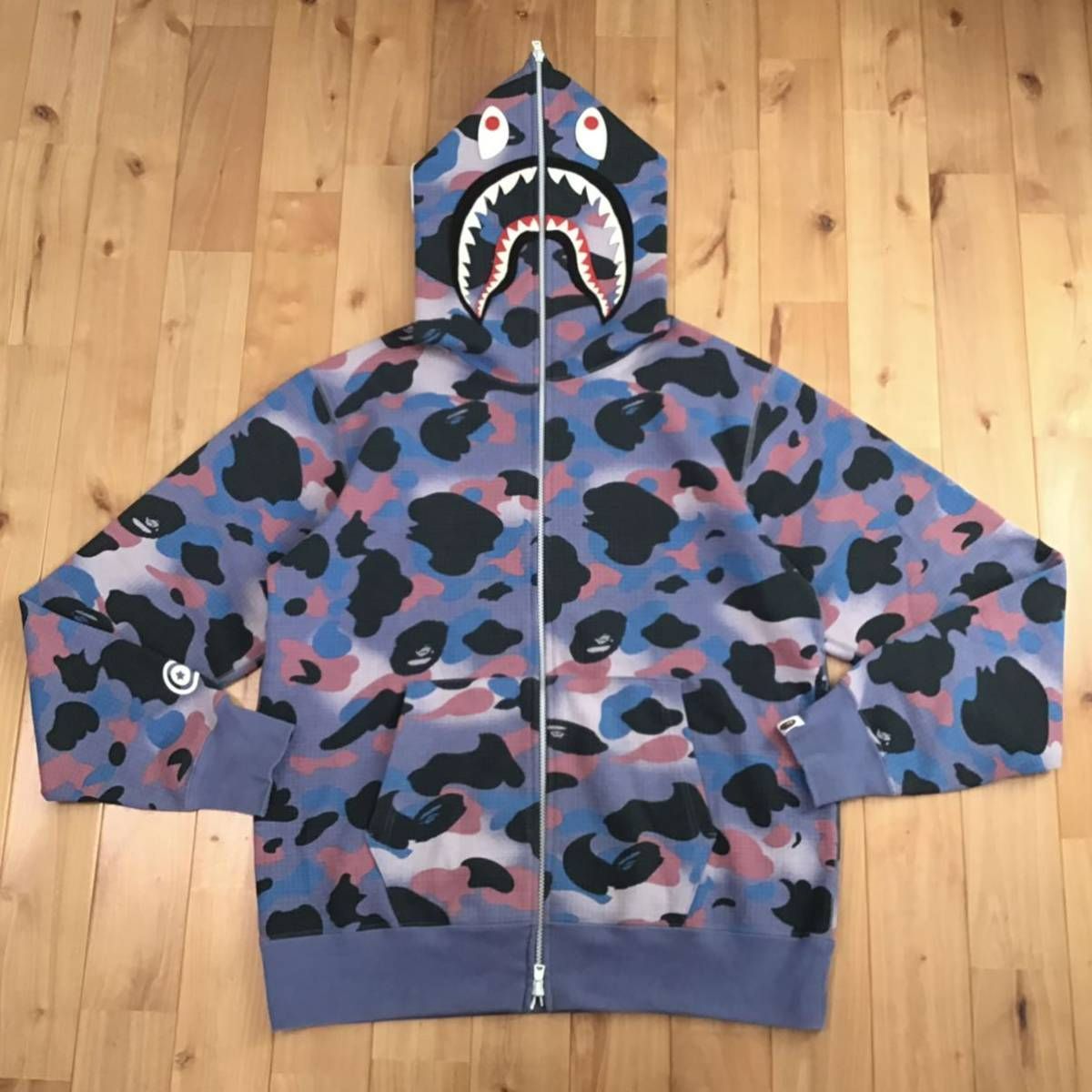 ☆蓄光☆ Grid Camo SHARK FULL ZIP HOODIE Lサイズ a bathing ape  