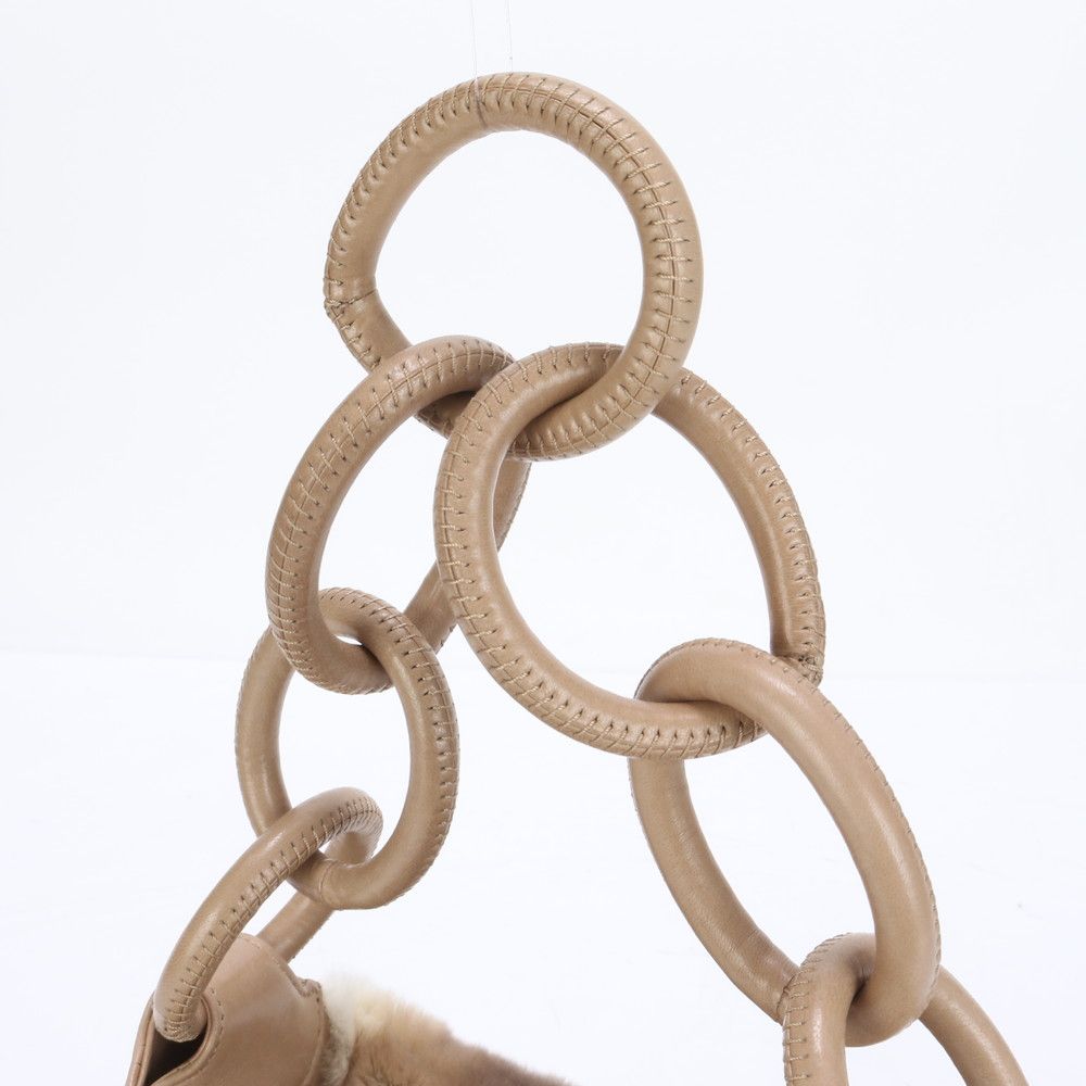 シャネル シリアルシール付 ラビット ファー レザー チェーン  