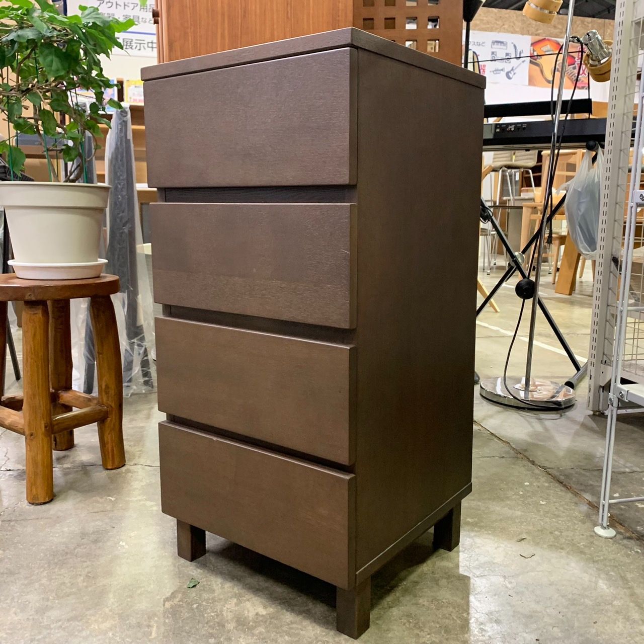 MUJI 無印良品 タモ材 4段チェスト 北欧スタイル スリムチェスト