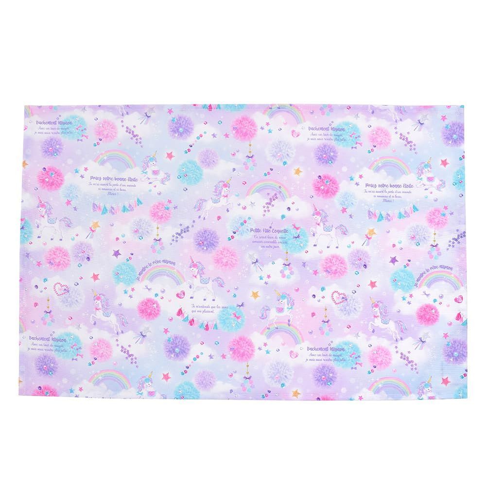 売切注意 お早めに 汚れにくい 軽量 シワ防止 撥水 ユニコーンファンタジー ノーアイロン セット 女の子 はっ水ノーアイロン ランチョンマット 40 cm 60