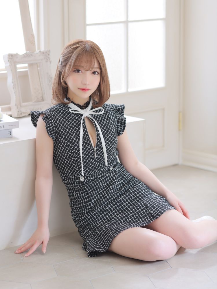 ローブドフルールチェック柄マーメイドドレス sugarコラボ商品☆【XSサイズあり】【ROBE de FLEURS/ローブド