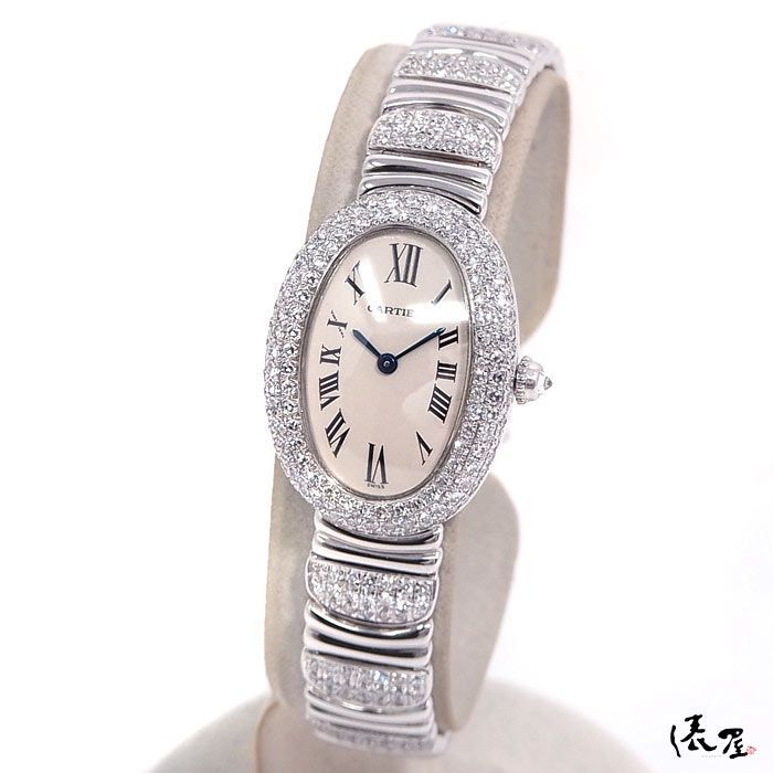 美品カルティエ　ホワイトゴールド　ダイヤ　オーバーホール済み 美品カルティエホワイトゴールドダイヤオーバーホール済み