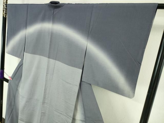 平和屋本店□極上 本塩沢 やまだ織 訪問着 単衣 染色作家 桐村博 雪の