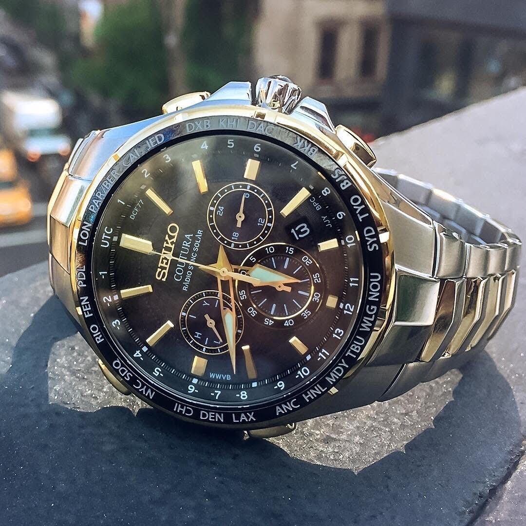 最高級 SEIKO SSG021 セイコー 上級コーチュラ電波ソーラー SEIKO セイコー Seiko 定価10万円超 海外モデル メンズ腕時計