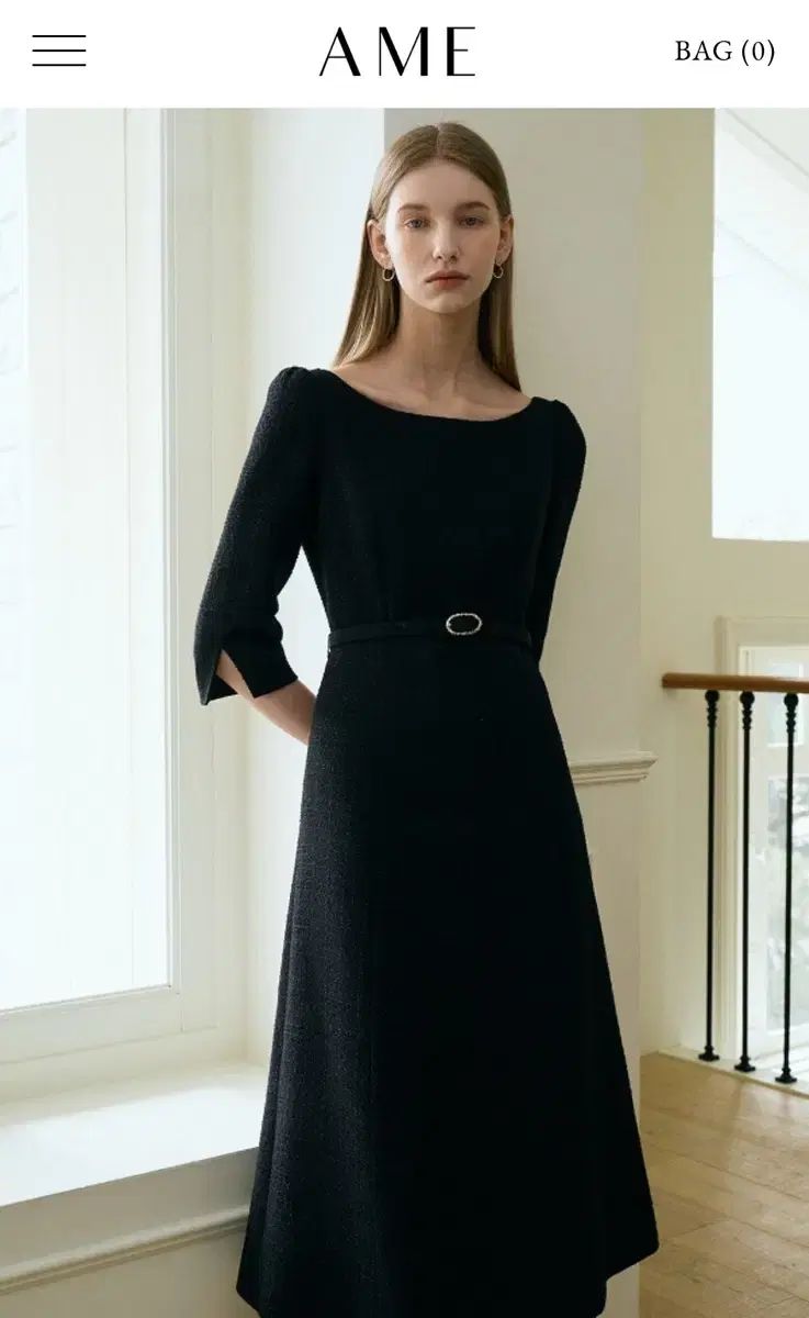 エムム ブラック ツイード ベルト付き ONE PIECE |定価 328 000ウォン ゲストルック オススメ
