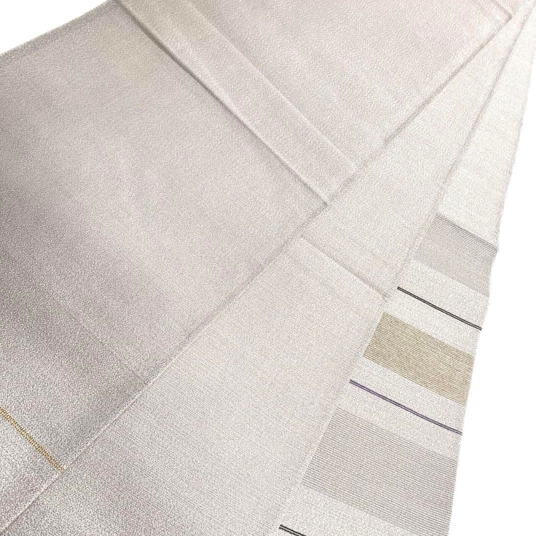 袋帯　格子模様　花菱　モール　金糸　銀糸　着物　084a p 袋帯 綴織 モール 菱模様 色紙模様 幾何学 金糸 着物 103b p